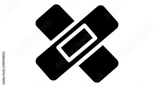 Adhesive bandage icon, medical plaster symbol, first aid sign, vector illustration isolated on white background