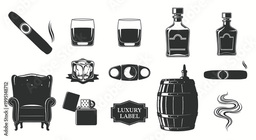 Gentleman Vintage Luxury Cigar and Whiskey Collection