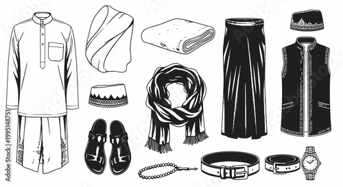 Traditional Men's Islamic Clothing and Fashion Accessories
