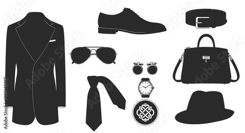 Men's Formal Fashion Accessories Vector Collection
