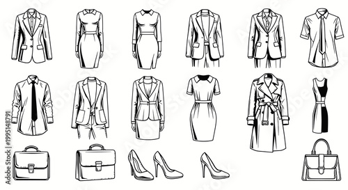Professional Business Fashion and Apparel Vector Set
