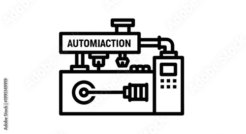 Automated machine icon robotic automation vector illustration