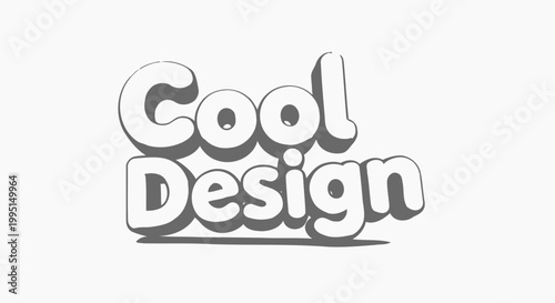 Bold 3 d text graphic cool design with shadow effect on white background