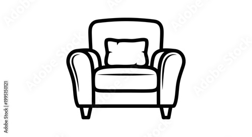 Comfortable armchair icon illustration isolated on white background