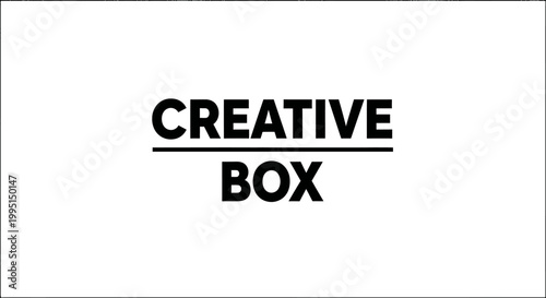 Creative box text design with underline graphic for conceptual branding