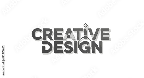 Creative design text graphic on white background with shadow for various uses