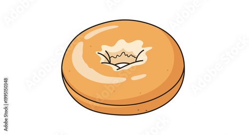 Freshly baked donut illustration isolated on white background for design
