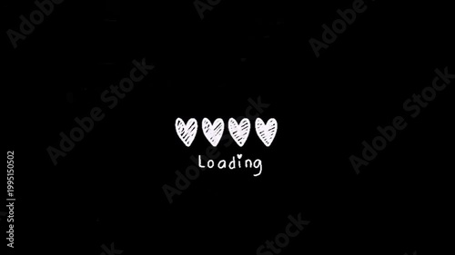 White Love Loading Animation in 4K