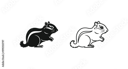 Adorable Cartoon Chipmunks Design Vector Art Vector