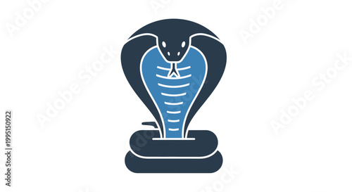 Stylized cobra snake icon on white background symbolizing wildlife
