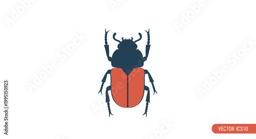 Stylized beetle illustration isolated on white background for design elements