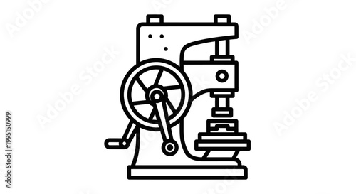 Vintage industrial machinery illustration for design and manufacturing concepts