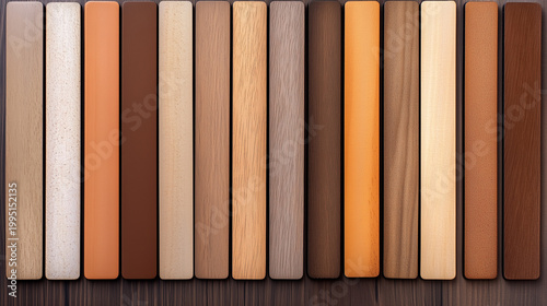 Earth-toned wooden plank texture variety for design and palette background