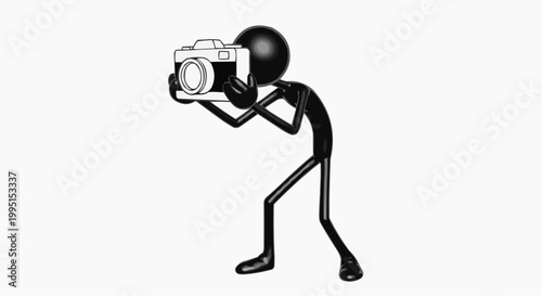 A figure taking a photo using a camera