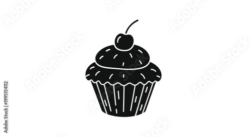 Chocolate Cupcake with Cherry on Top.