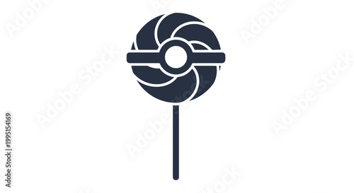 Black and White Lollipop Illustration Design.