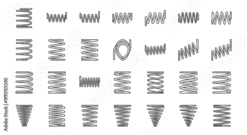 collection of various types of springs springs for industrial and mechanical use