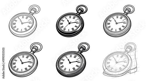 Designing timeless elegance vintage pocket watches collection artistic sketches studio detailed perspectives