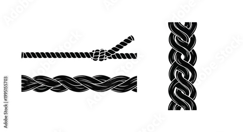 Detailed rope patterns and knots displayed as a black silhouette