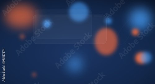 Colorful bokeh lights in dark blue background with orange and blue hues in abstract style for cinematic atmosphere