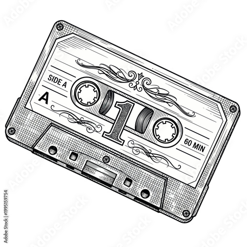 Retro Cassette Tape, Vintage Music Storage, Nostalgic Audio Recording