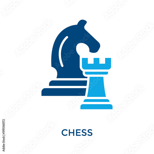 Chess Icon Dual Tone Style. Vector Illustration For Graphic Design