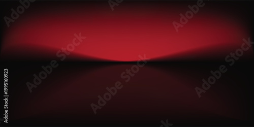 Abstract gradient podium background. Empty red 3D studio background. Clean scene for product presentation mockup template. eps 10