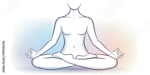 Woman sitting in yoga meditation pose.