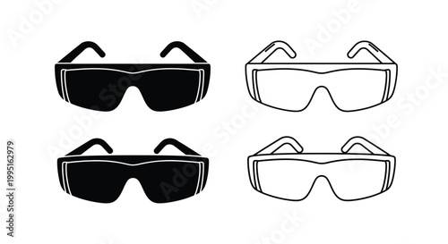Four pairs of sunglasses displayed in varying styles a striking silhouette