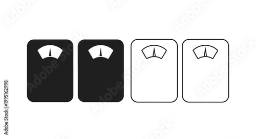 Four bathroom scales in varying shades a minimalist silhouette