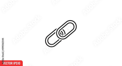 Paperclip office stationery icon flat vector graphic design element