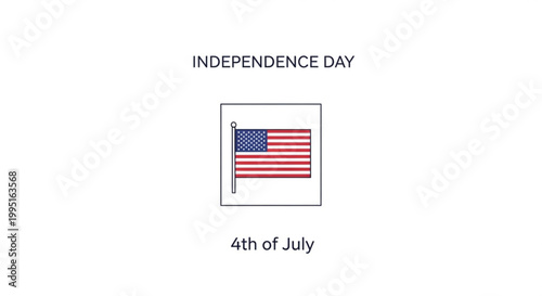 Independence Day 4th of July American flag icon flat vector graphic