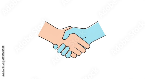 Handshake icon representing business partnership and trust flat vector