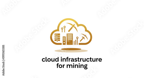 Cloud Infrastructure for Mining - A Modern Digital Illustration.