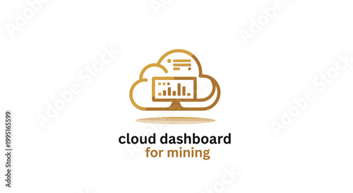 Cloud Dashboard Icon - Illustrative Representation of Data Mining and Cloud Computing.