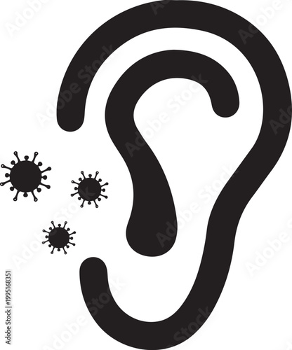 Ear Infection and Illness Icon Vector