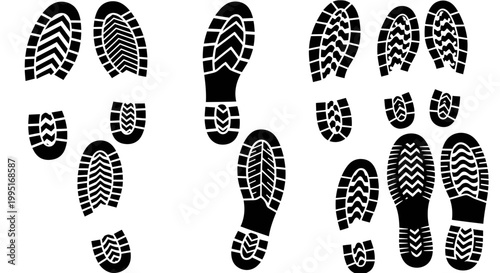Footprint Collection: Shoe Prints, Boot Treads, Walking Patterns, Step Marks