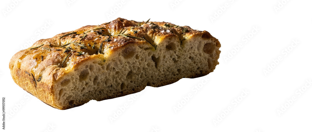 Fototapeta premium Rosemary Olive Oil Bread Slice With Toppings