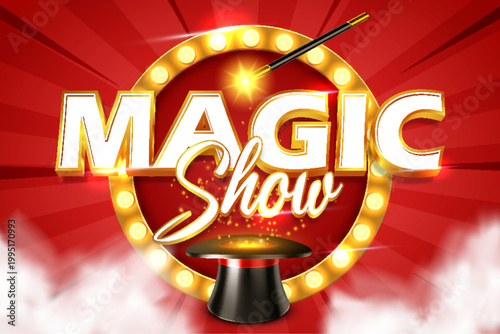 magic show live performance logo text typography editable text effect font style template design