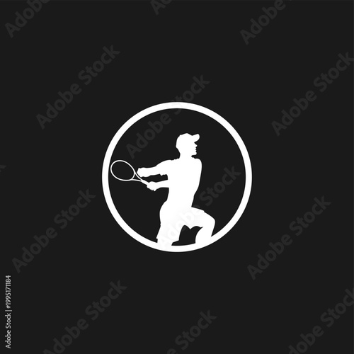 Tennis player vector logo design collection, tennis sport, tennis player illustration, style, movement, competition, sport, illustration, design, ball, icon, player, tournament, competition