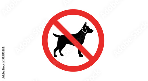 No dogs allowed sign indicating a prohibition against canines.