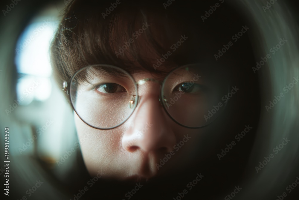 Fototapeta premium 人は丸い開口部を間近で見ます