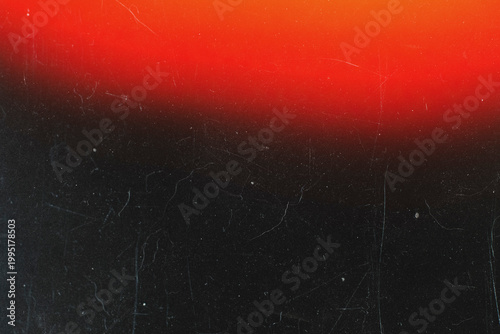 Dark cinematic background with red top light leak and grunge scratches