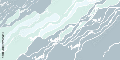 Abstract Wavy Lines and Organic Shapes Background.