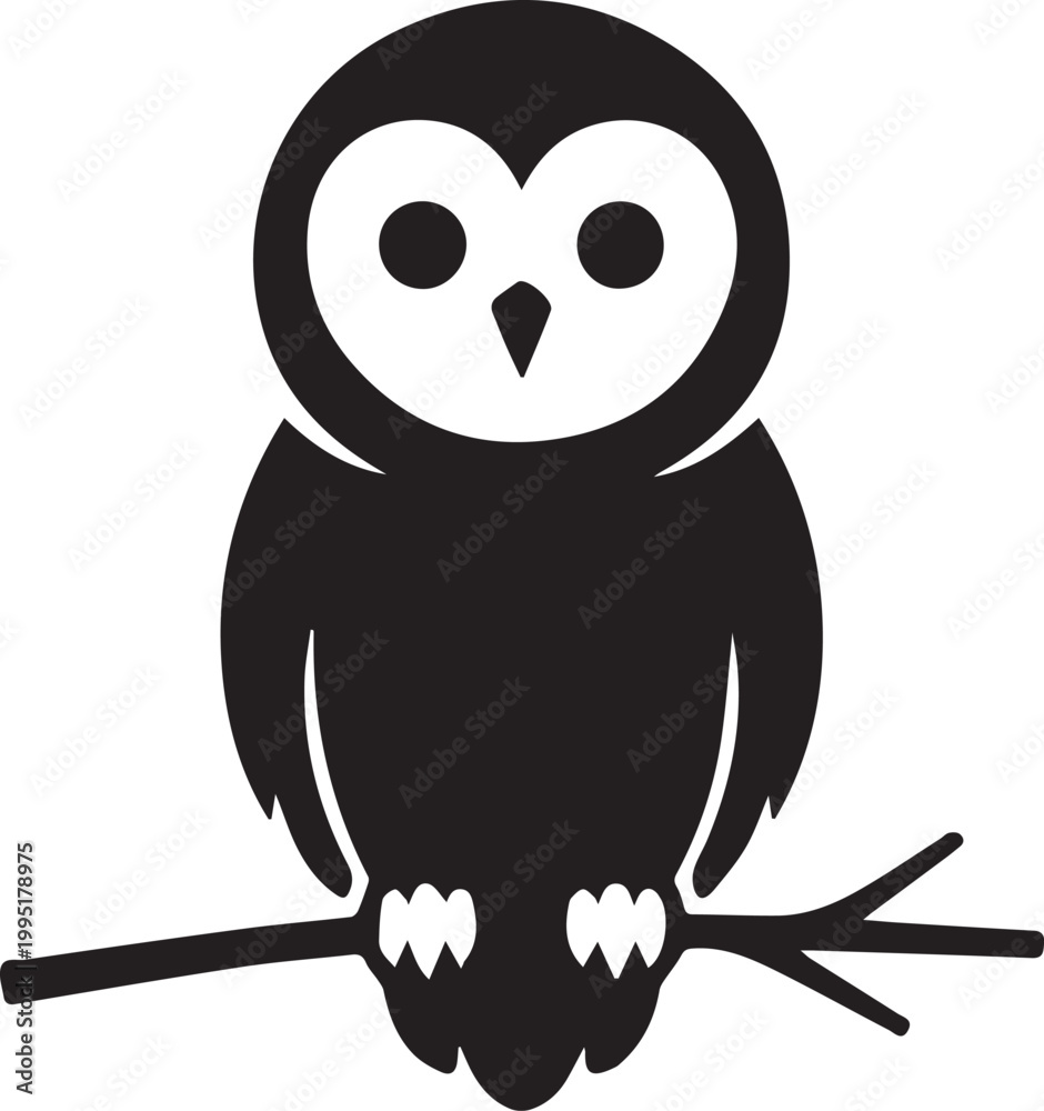 Obraz premium Perched Owl Silhouettes for Night Wildlife Design