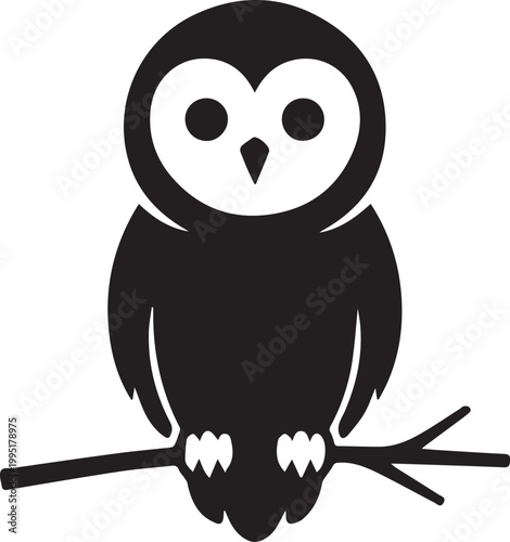 Perched Owl Silhouettes for Night Wildlife Design