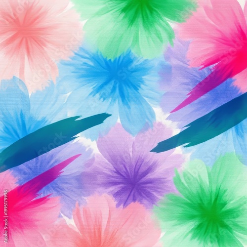 Elegant textile pattern featuring blurred watercolor floral shapes in soft pastels and bold brushstrokes for contemporary fashion design, abstract, organic, decorative