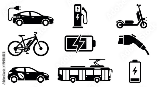 Electric vehicle revolution charging stations and eco-friendly transport solutions urban environment infographic