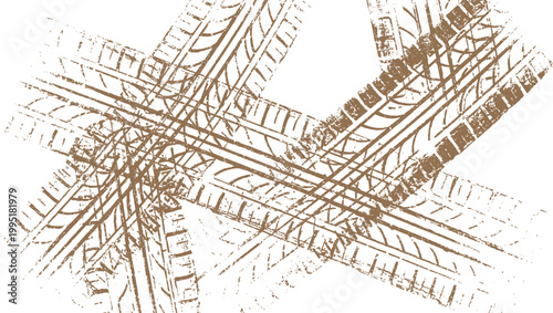 Tire marks on street abstract skid and tread pattern for road safety