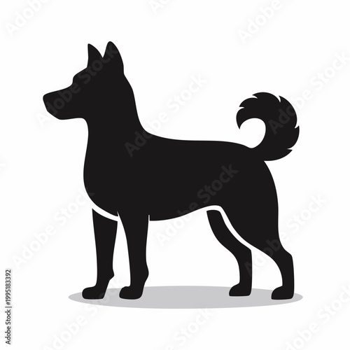 Black Silhouette of a Dog Standing